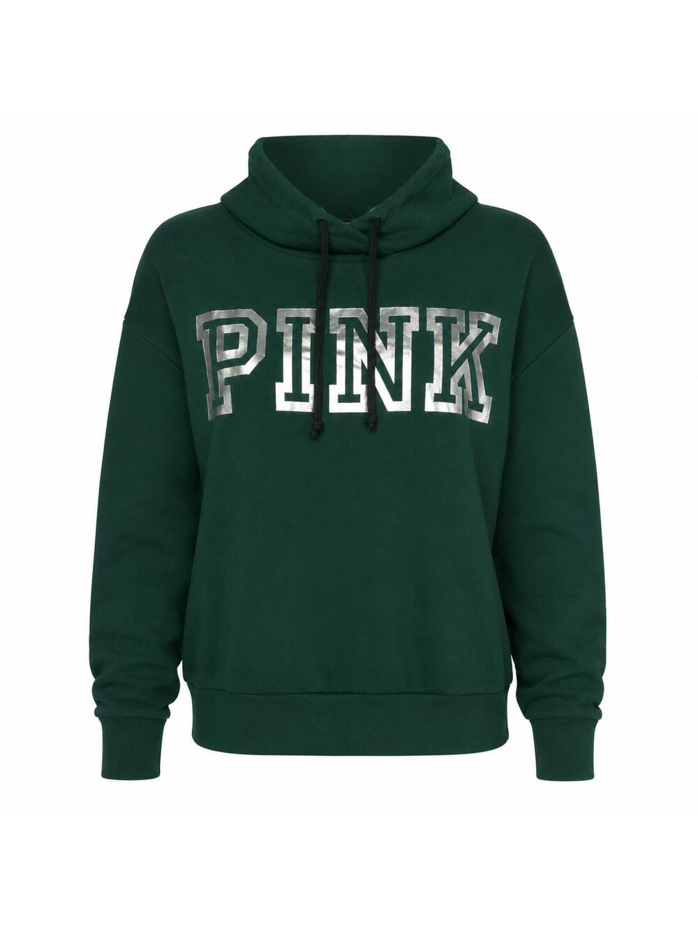 Victoria’s Secret PINK Green Hoodie Sweatshirt Women’s XL Oversized Pullover